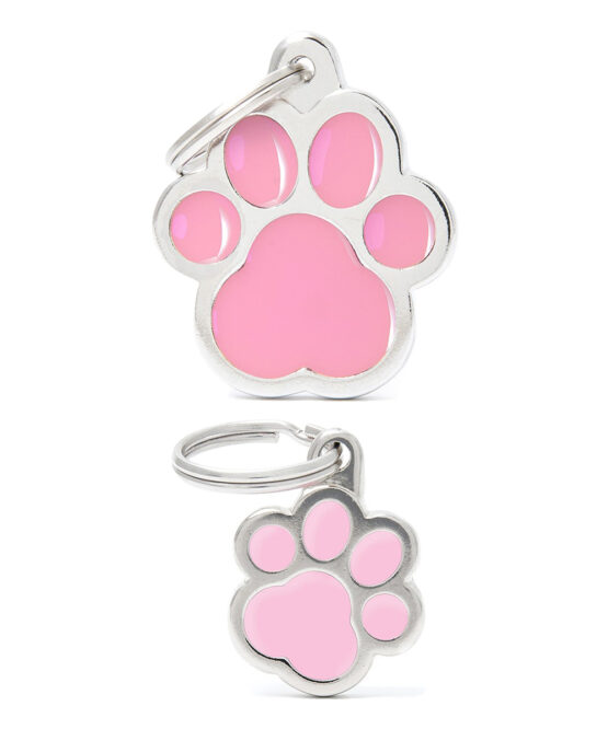 Medaglietta Classic Zampa Grande Rosa personalizzata